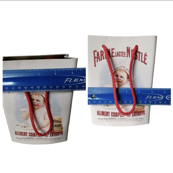 Cookie Tin Gift Storage Farine Lactee Nestle Good Start Supreme W/ Cord Handles - Picture 9 of 11